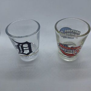 MLB Shot Glass - Lot of 2 - 2007 Detroit Tigers & 2004 Boston‎ Red Sox Champions